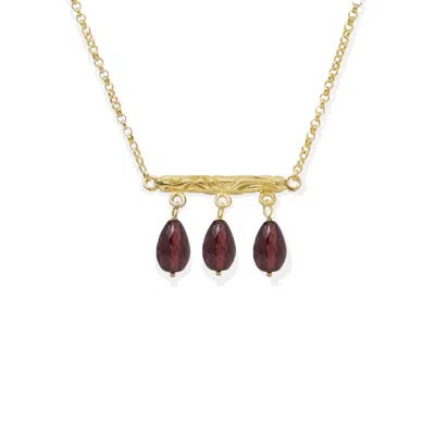 Vintouch Italy Women's Gold / Red Tiziana Gold Vermeil Garnet Necklace