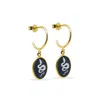 Vintouch Italy Women's Gold Snake Cameo Mini Hoop Earrings