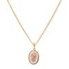 Vintouch Italy Women's Gold / White / Pink Gold-plated White Rose Cameo Necklace In Multi
