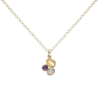 Vintouch Italy Women's Gold / White / Yellow Cosmo 18kt Gold-plated Multicolor Mini Necklace