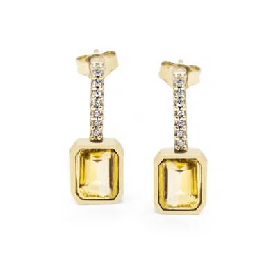 Vintouch Italy Women's Gold / Yellow Luccichio Gold Vermeil Citrine Sparkle Earrings