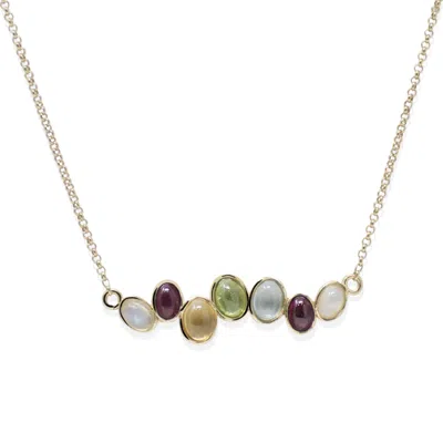 Vintouch Italy Women's Green / Gold / Red Cosmo Gold-plated Multicolor Necklace