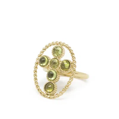 Vintouch Italy Women's Green Hope Gold-plated Peridot Ring