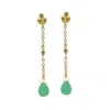Vintouch Italy Women's Green Luccichio Deco Gold-plated Chrysoprase Earrings In Green