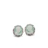 Vintouch Italy Women's Green / Silver Sterling Silver Green Mini Cameo Stud Earrings In Multi