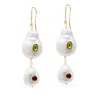 Vintouch Italy Women's Green / White / Red Aphrodite Gold Vermeil Pearl, Peridot & Garnet Earrings In Multi