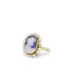 Vintouch Italy Women's Little Lovelies Gold-plated Blue Cameo Pearly Ring In Blue