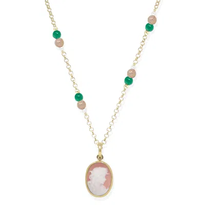 Vintouch Italy Women's Little Lovelies Gold-plated Pink Cameo Necklace