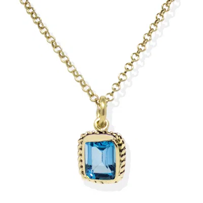 Vintouch Italy Women's Luccichio Gold Vermeil Blue Topaz Necklace