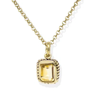 Vintouch Italy Women's Luccichio Gold Vermeil Yellow Citrine Necklace