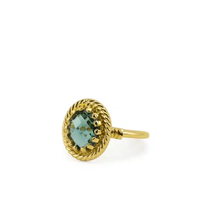 Vintouch Italy Women's Luccichio Green Agate Stacking Ring