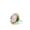 Vintouch Italy Women's Orange Little Lovelies Gold-plated Pink Cameo Ring In Orange