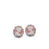 Vintouch Italy Women's Orange Pink Mini Cameo Stud Earrings In Orange