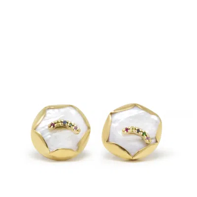 Vintouch Italy Women's Over The Rainbow Pearl Earrings In Multi