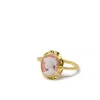 Vintouch Italy Women's Pink / Gold Gold-plated Pink Mini Cameo Ring In Gold