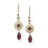 Vintouch Italy Women's Red Filigrana Gold-plated Garnet Earrings In Red