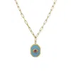 Vintouch Italy Women's Red / Gold / Blue Evil Eye Amulet Necklace With Ruby In Multi