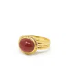 Vintouch Italy Women's Red / Gold Fascetta Gold-plated Carnelian Ring In Multi