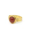 Vintouch Italy Women's Red / Gold Fascetta Gold-plated Mini Carnelian Ring In Multi