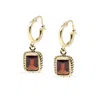 Vintouch Italy Women's Red / Gold Luccichio Gold Vermeil Garnet Hoop Earrings In Multi