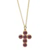 Vintouch Italy Women's Red Hope Gold-plated Rhodolite Necklace In Red