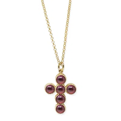 Vintouch Italy Women's Red Hope Gold-plated Rhodolite Necklace