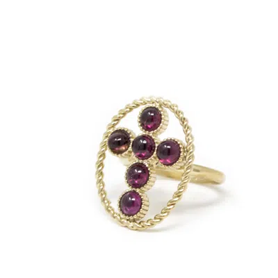 Vintouch Italy Women's Red Hope Gold-plated Rhodolite Ring