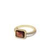 Vintouch Italy Women's Red Luccichio Gold Vermeil Garnet Sparkle Ring In Red