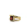 Vintouch Italy Women's Red Luccichio Gold Vermeil Garnet Stacking Ring In Red