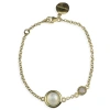 Vintouch Italy Satellite Gold Vermeil Moonstone & Opal Bracelet In Opal