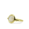 Vintouch Italy Satellite Gold Vermeil Moonstone Ring In Moonstone