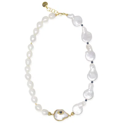 Vintouch Italy Women's The Eye Gold-plated Blue Sapphire & Pearl Statement Necklace