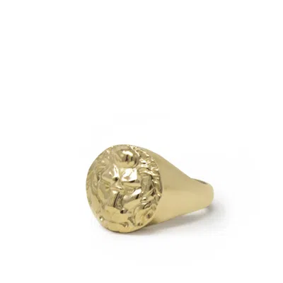 Vintouch Italy Women's The Lion Gold-plated Signet Ring