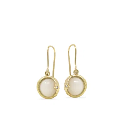 Vintouch Italy Women's White Ad Astra Gold-plated Moonstone Earrings