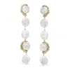 Vintouch Italy Women's White Ad Astra Gold-plated Pearl Statement Earrings In White