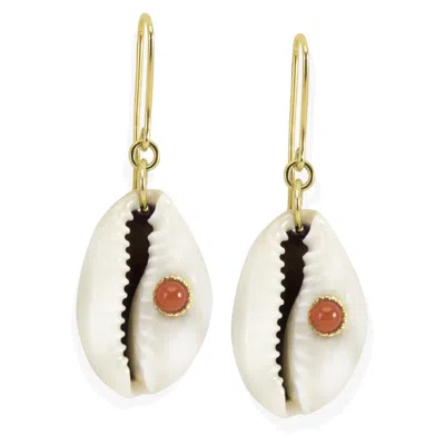 Vintouch Italy Women's White Coral & Cowrie Shell Earrings