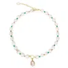 Vintouch Italy Women's White Little Lovelies Gold-plated Pearl & Bead Pink Cameo Necklace In White