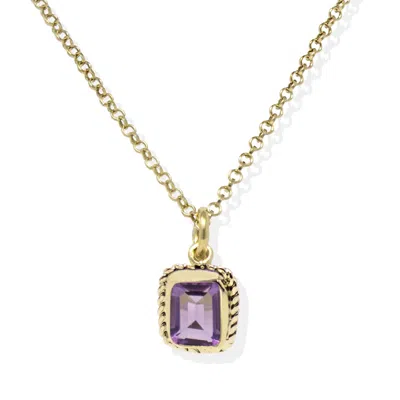 Vintouch Italy Women's Yellow Luccichio Gold Vermeil Amethyst Necklace