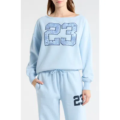 Vinyl Icons 23 Appliqué Fleece Sweatshirt In Blue