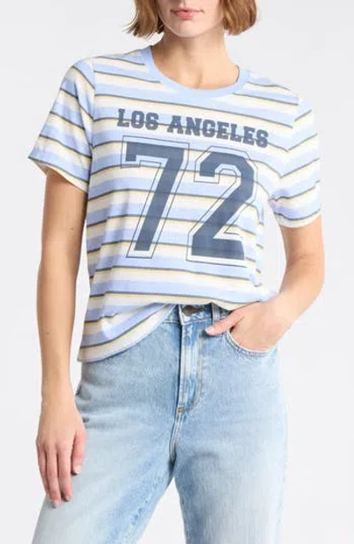 Vinyl Icons 72 Striped Graphic T-shirt In Blue