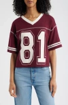 Vinyl Icons 81 Graphic Football T-shirt In Burgundy