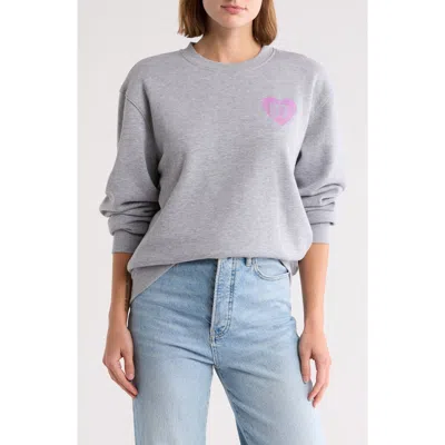 Vinyl Icons 87 Lover Oversize Fleece Sweatshirt In Heather Grey