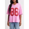 Vinyl Icons 88 Oversize Graphic T-shirt In Pink