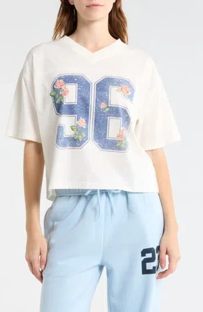 Vinyl Icons 96 Floral Football T-shirt In White