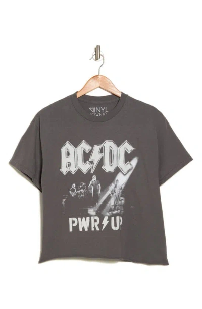 Vinyl Icons Ac/dc Cropped Graphic T-shirt In Grey