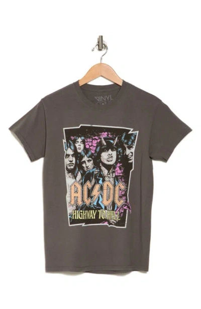 Vinyl Icons Ac/dc Highway Graphic T-shirt In Grey