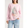 Vinyl Icons Animals Christmas Tree Graphic Sweatshirt In Pink