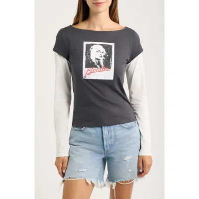 Vinyl Icons Blondie 2fer Long Sleeve Graphic T-shirt In Phantom
