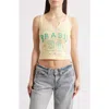 Vinyl Icons Brasil 94 Split Neck Graphic Tank In Golden Haze
