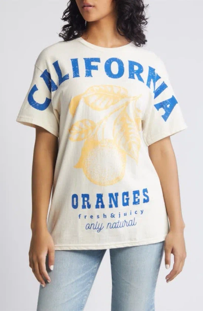 Vinyl Icons California Oranges Cotton Graphic T-shirt In Natural
